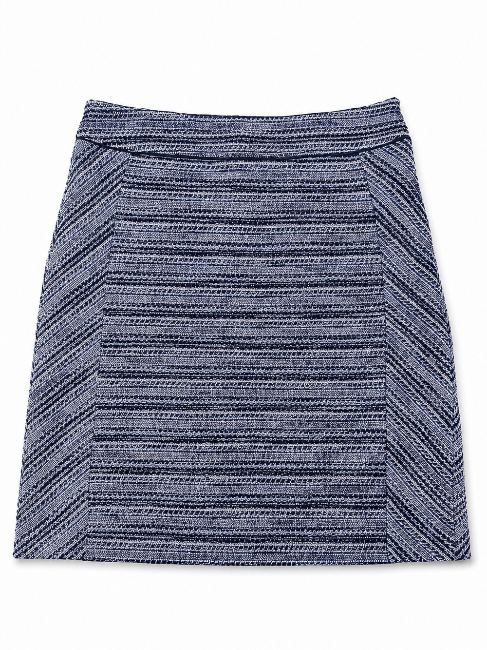 WHBM Tweed Mini Pencil Skirt Blue Size 8 Career Work Academia Parisian Chic
